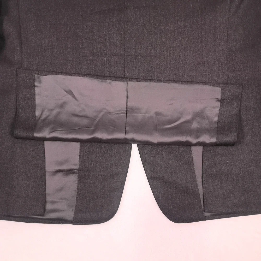 Canali Mens Charcoal Gray 100% Wool 2 Button Blazer Sport Coat Made in Italy 46R